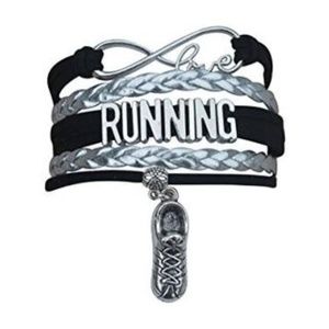 Girls Runner Bracelet - Silver & Black